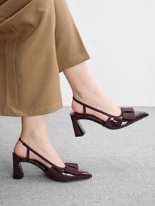 CUCCOO BIZCHIC Women's Chunky Heel Pointed Toe Comfortable Fashion Office & Party Shoes - Coffee Brown - View 1