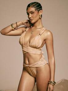 Hauture Sand-Wash Twist Bikini Bottom For Summer Vacation - Multicolor - View 3