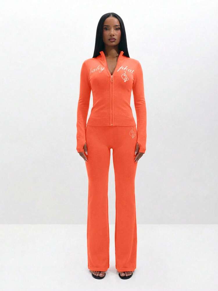 BABYPHAT Women Orange Flare Leggings Pull On High Waisted Bootcut Pants Stretchy Comfort Wide Leg Trousers Fall Fashion