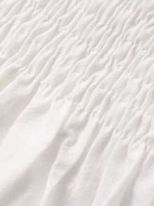 DAZY 女士蕾丝拼接无肩带吊带衫 - 白色 - 查看 6