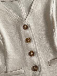 GlowEve Women's Summer Casual Commuting Vest And Shorts 2 Pieces Set - Apricot - View 7