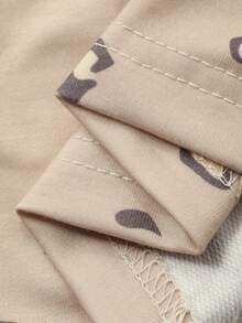 Dazy Plus 卡通熊印花上衣和豹纹睡裤两件套，可爱大码女式睡衣 - 白色 - 查看 3