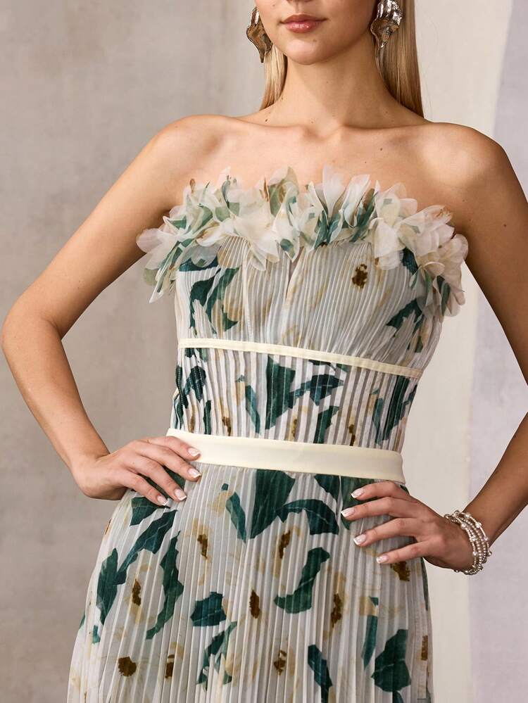 MOTF Soiréza WOMEN'S ROMANTIC FLORAL PRINT COCKTAIL DRESS, SUITABLE FOR SPRING/SUMMER OCCASIONS