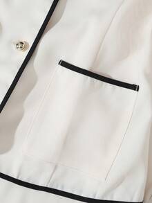 GlowEve 女士夏季撞色滚边开襟吊带背心和短裤两件套 - 杏色 - 查看 4