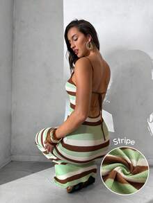 Aloruh Women's Spring/Summer New Knitted Crochet Crossed Backless Striped Bohemian Dress, Elegant Vacation Dress Summer Outfits For Women Ave Outfits Festival Rave Festival Rave Outfits Festival Outfits For Women Country Concert Outfit Festival Outfits Sundress Western Clothes For Women Summer Dresses For Women Dresses For Women Summer Outfits For Women Vacation Boho Elegant Dresses Vacation Outfits Women Elegant Dresses For Women - Multicolor - View 10