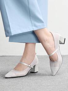 CUCCOO BIZCHIC Women Pointed Toe Fashion Daily Commute High Heels For Christmas Spring Shoes - Silver - View 4