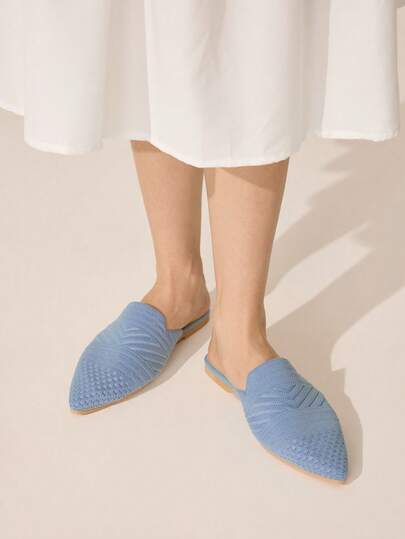 CUCCOO BASICS New Spring/Summer Outdoor Women Flat Pointed Toe Mule Slippers, Casual Closed Toe Thick Sole Non-Slip Sandals