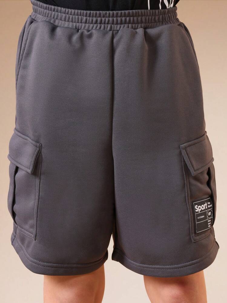 Jersey Cargo Shorts With Sport Patch