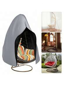 1PC Egg Patio Hanging Egg Chair Cover Outdoor Swing Egg Chair Cover Waterproof Anti-Dust With Zipper 210D Oxford Fabric Veranda Garden Lawn Chair Protector Furniture Accessory 115x190cm/230x200cm - Grey - View 8