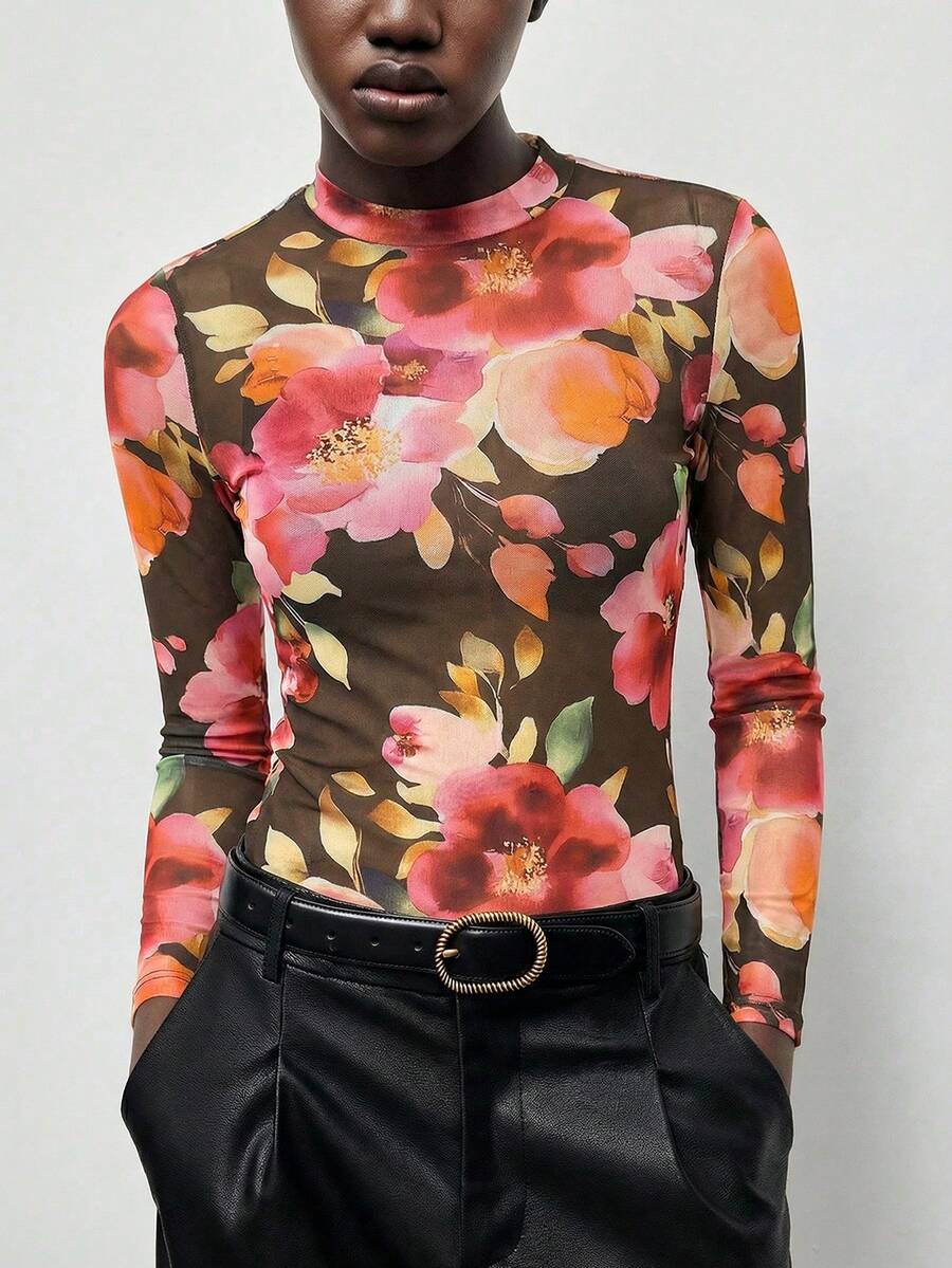 Maija 2026春夏新款印花长袖修身性感时尚上衣,别致优雅,适合都市通勤、日常浪漫休闲、90年代复古风派对海滩度假等场合,也适合婚礼宾客、主人、约会、派对、音乐会、早午餐、机场、圣帕特里克节、复活节、夏季、复活节派对、海滩度假、各种假期、夏季外出、毕业典礼、毕业典礼休闲装等场合。 - 彩色 - 查看 1