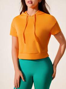 Sovereign Charm Sovereign Charm Professional Women's Sports Sweatshirt - Minimalist Casual Style With Back Cutouts & Reflective Details - Orange - View 6