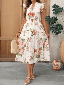 EMERY ROSE 女士休闲短袖娃娃印花连衣裙 - 彩色 - 查看 4