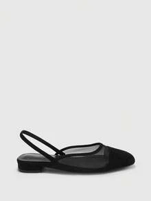 CUCCOO BIZCHIC Women's New Splicing Mesh Yarn Small Round Toe With Flat Shoes Closed Toe Shoes Women Spring Shoes - Black - View 8