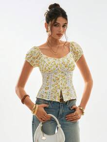 Poéselle Fashionable & Elegant Woven Digital Printed Women Shirt - Multicolor - View 8