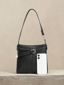 SHECARRY Damen Umhängetasche Schwarz - Schwarz - Übersicht 4