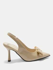 CUCCOO CURVES Giày cao gót mũi nhọn dáng rộng, cỡ lớn, thời trang, thích hợp cho mùa xuân, lễ Phục sinh và Giáng sinh. - Màu nâu hạnh nhân - Xem 2