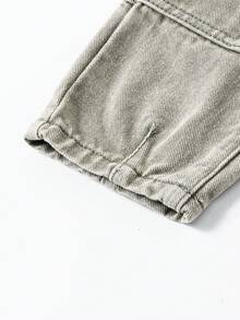 Toddler Boys' Casual Fashionable Washed Light Green Denim Straight Leg Pants - Army Green - View 7