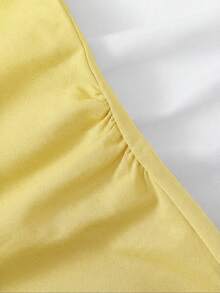 SHEIN BASICS 2pcs/Set Casual Solid Color Knit Round Neck Short Sleeve Mini Dress For Women Spring Dresses Summer Tshirt Mod Dresses/Summer - Multicolor - View 8