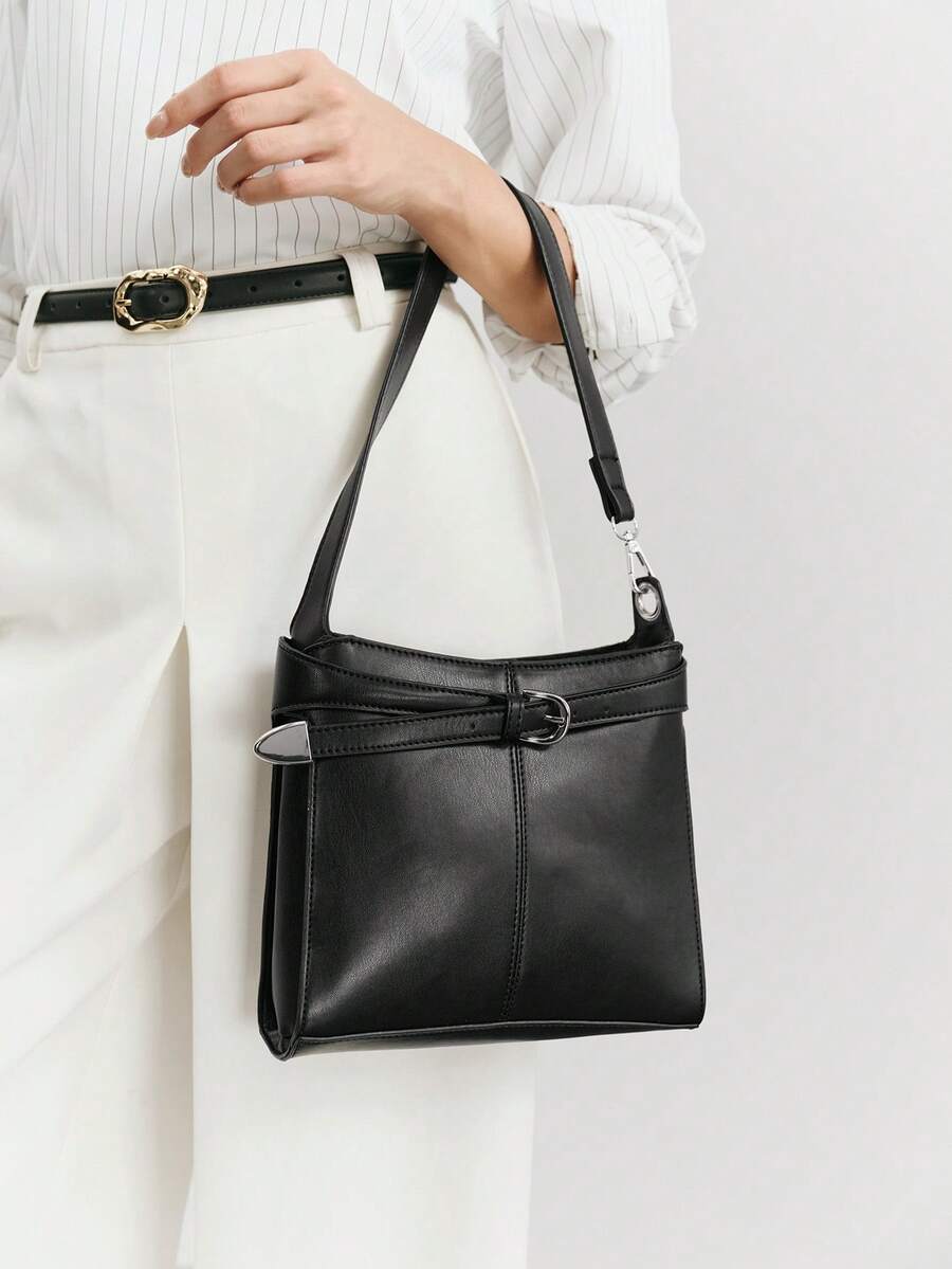 SHECARRY Damen Umhängetasche Schwarz - Schwarz - Übersicht 1