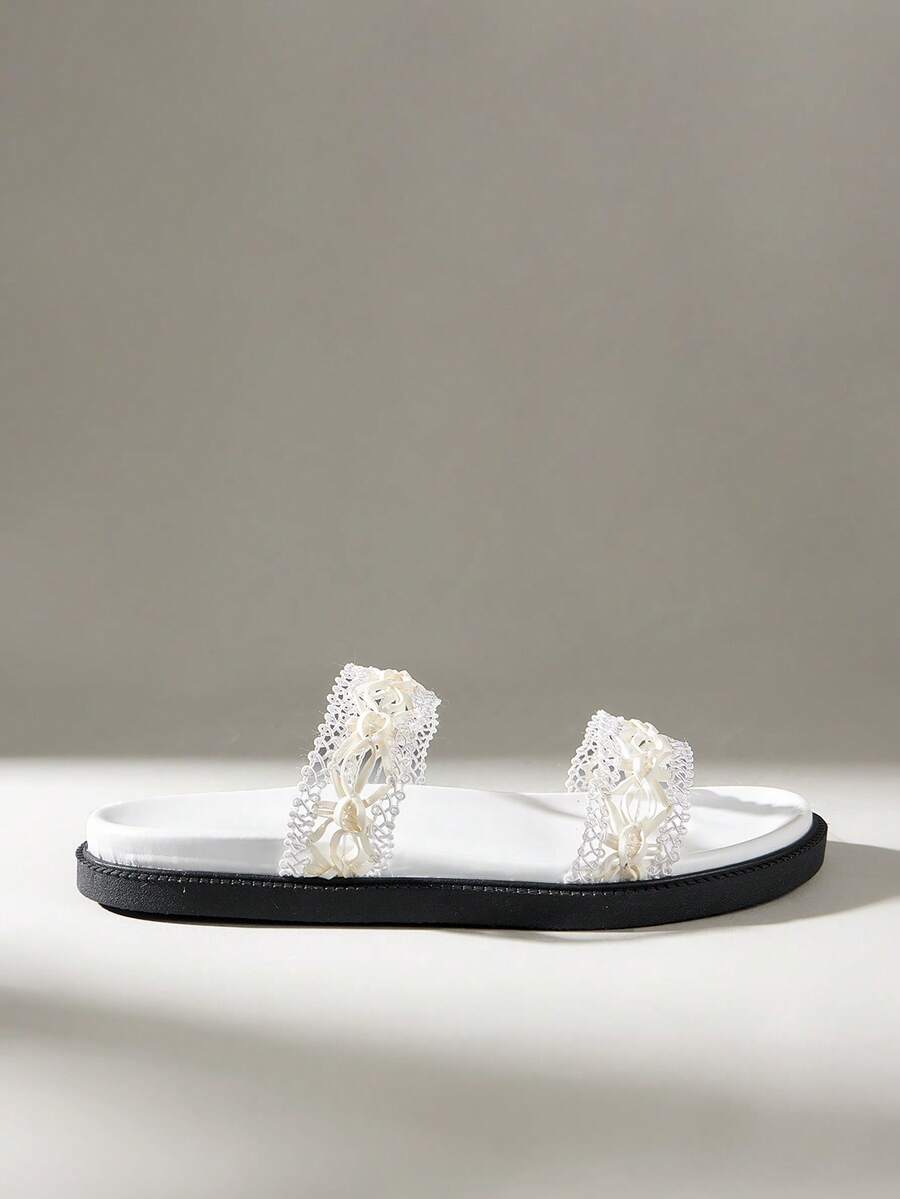 Solecia Women's Double Buckle Thick Soled Sandals - White - View 1