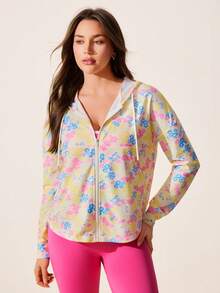 Gameset SHEIN Sport Ditsy Floral Hooded Casual Sports Jacket - Multicolor - View 4