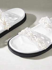 Solecia Women's Double Buckle Thick Soled Sandals - White - View 6