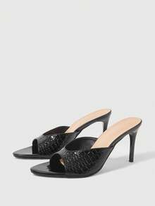Sleekvia Women Heeled Sandals - Black - View 10