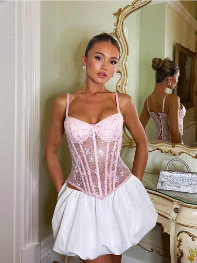 Glamine Charm Femei brodate floral model casual versatil întâlnire ieșire camisol top