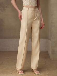 MOTF PREMIUM WOMEN'S LINEN BLEND 7/8 LENGTH SUIT PANTS, CASUAL & DATE WEAR, SPRING/SUMMER - Apricot - View 6