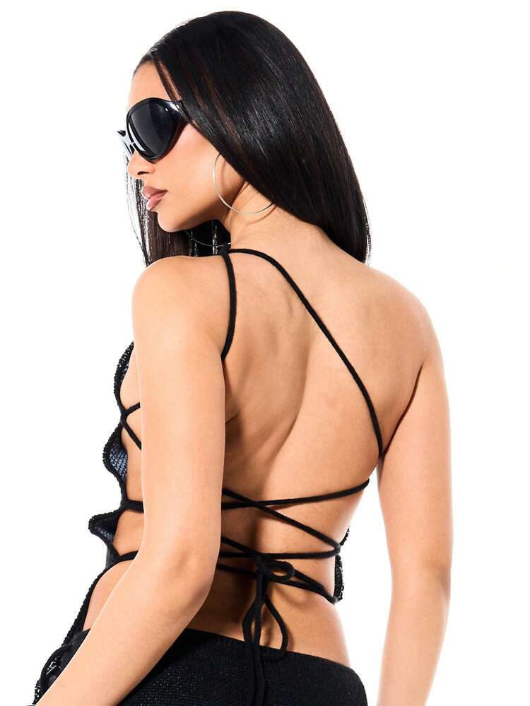 SUMWON WOMEN Butterfly Knit One Shoulder Top