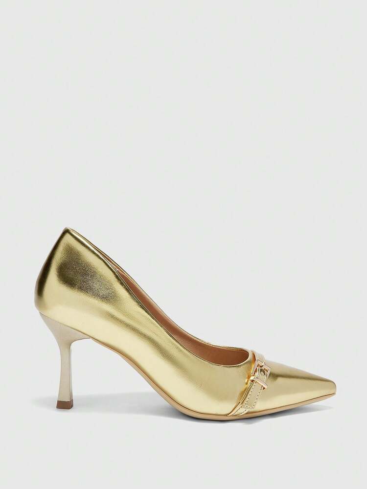 CUCCOO BIZCHIC Women Shoes Gold Women's High Heel Shoes Sexy Thin Heel Pointed Women's Shoes Outdoor Daily Commuter Party Shoes Banquet Women's Shoes Spring Shoes