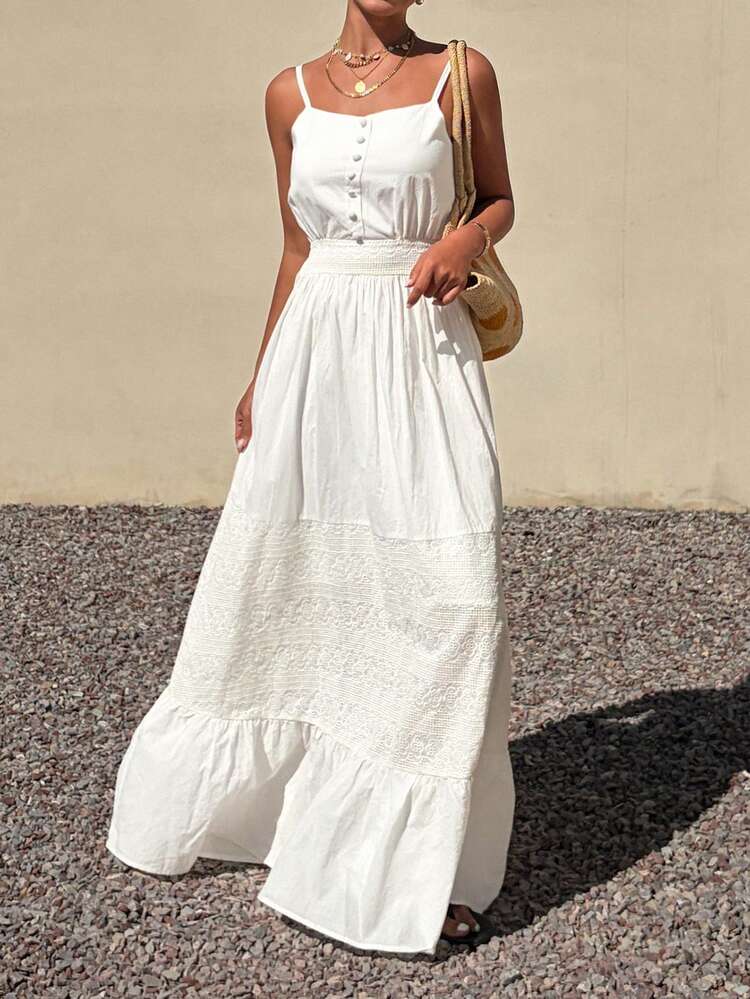 Women's Solid Color Minimalist Casual Long Slip Dress Sundress Summer Boho