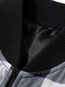 Manfinity Homme Men's Contrast Plaid Long Sleeve Jacket Coat - Multicolor - View 4