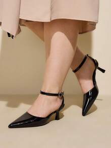 CUCCOO CURVES 女士宽楦高跟鞋 - 靜夜黑色 - 查看 5