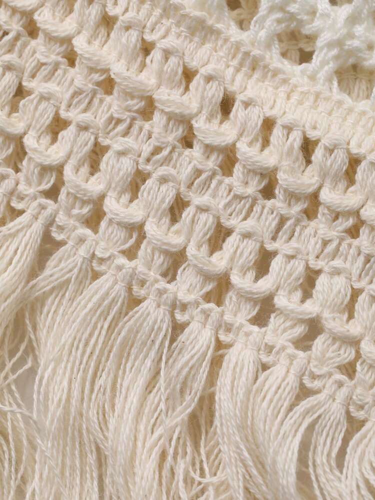 Women's V-Neck Hollow-Out Knit Shawl Sweater Summer