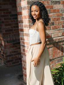 Steph T Top Court Ras-Du-Cou Dos-Nu bustier - Blanc - Voir 6