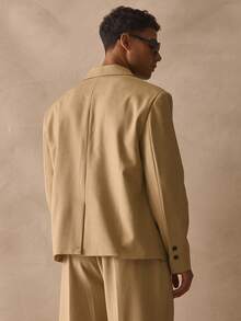 Musero Structured Single Breasted Double Side Pocket Jacket Revere Collar Flap Chest Pocket Tailored Blazer Spring Summer Essentials - Green - View 4