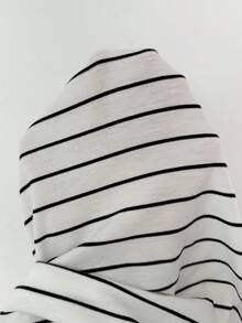 Modelyn 女士条纹褶皱修身休闲日常T恤 - 彩色 - 查看 7