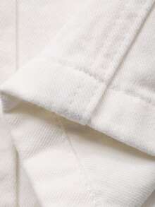 DAZY 女士休闲宽松阔腿工装牛仔裤 - 白色 - 查看 3