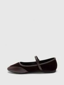 CUCCOO BIZCHIC 简约大方时尚百搭休闲通勤女式平底鞋 - 深咖啡色 - 查看 9