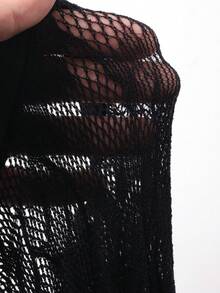 DAZY 女士优雅性感蕾丝打底裤 - 黑色 - 查看 7