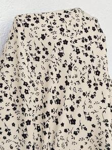 SHEIN Áo bầu không tay phối hoa, kiểu dáng thường ngày, dùng cho việc cho con bú. - Màu Khaki - Xem 7