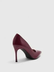 CUCCOO BIZCHIC Giày nữ mới, mũi nhọn, gót mỏng, cao gót màu đỏ tía, kiểu dáng đơn giản, phù hợp đi làm hàng ngày, đi mua sắm. Giày cao gót nữ. - Màu Đỏ Sâu - Xem 9