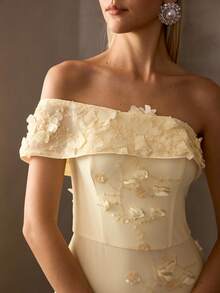 MOTF Soiréza ELEGANT 3D FLORAL DRESS, SPRING/SUMMER - Yellow - View 3