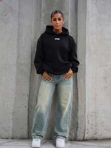 SAYEHFBABY Celana Jeans Lurus Kasual Serbaguna dengan Kantong Warna Kontras, untuk Wanita Bertubuh Mungil - Light Wash - View 6