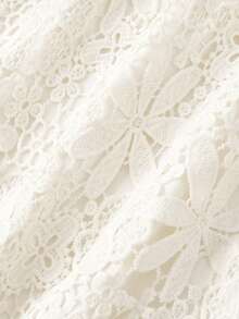 SHEIN MOD 女士时尚优雅水溶性刺绣吊带裙 - 杏色 - 查看 6