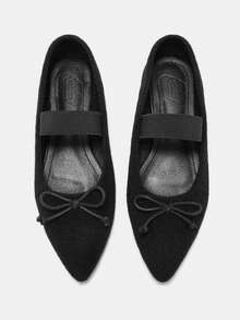 CUCCOO CURVES Women Shoes Women's Pointed Buckle Design Daily Versatile Fashion Wide Last Flat Sole Shoes - Black - View 2