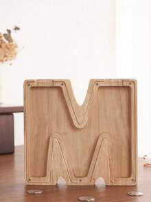 木质大字母存钱罐，字母造型，可定制首字母，趣味生日、圣诞节、节日礼物 - 彩色 - 查看 31