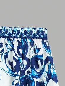 Elenzga 新款女士梭织印花优雅度假风直筒裤 - 彩色 - 查看 7