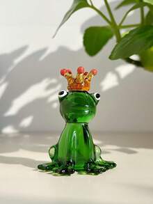 MINKOJA 1pc, Handmade Crystal Frog Statue | Cute Green Frog Ornament, Suitable For Holiday And Table Decoration, Home Decoration, Valentine's Day, St. Patrick's Day, Easter, Party Gift,Easter,Easter Gift,Miniature Things, - Multicolor - View 6